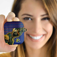 Central African Republic AirPods Case with Jungle Animal Design and National Emblem Pattern - Wonder Print Shop