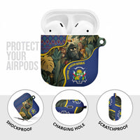 Central African Republic AirPods Case with Jungle Animal Design and National Emblem Pattern - Wonder Print Shop