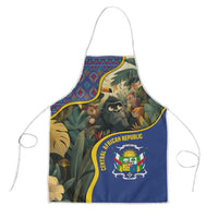 Central African Republic Apron with Jungle Animal Design and National Emblem Pattern - Wonder Print Shop