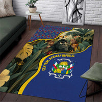 Central African Republic Area Rug with Jungle Animal Design and National Emblem Pattern - Wonder Print Shop