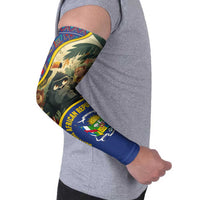 Central African Republic Arm Sleeves with Jungle Animal Design and National Emblem Pattern - Wonder Print Shop