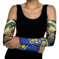 Central African Republic Arm Sleeves with Jungle Animal Design and National Emblem Pattern - Wonder Print Shop