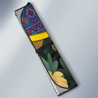 Central African Republic Auto Sun Shade with Jungle Animal Design and National Emblem Pattern - Wonder Print Shop