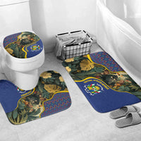 Central African Republic Bathroom Set with Jungle Animal Design and National Emblem Pattern - Wonder Print Shop