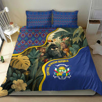 Central African Republic Bedding Set with Jungle Animal Design and National Emblem Pattern - Wonder Print Shop