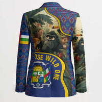 Central African Republic Blazer with Jungle Animal Design and National Emblem Pattern - Wonder Print Shop