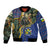 Central African Republic Bomber Jacket with Jungle Animal Design and National Emblem Pattern - Wonder Print Shop
