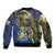 Central African Republic Bomber Jacket with Jungle Animal Design and National Emblem Pattern - Wonder Print Shop