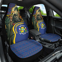 Central African Republic Car Seat Cover with Jungle Animal Design and National Emblem Pattern - Wonder Print Shop