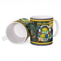Central African Republic Ceramic Mug with Jungle Animal Design and National Emblem Pattern - Wonder Print Shop