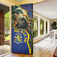 Central African Republic Door Cover with Jungle Animal Design and National Emblem Pattern - Wonder Print Shop