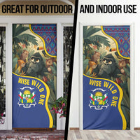 Central African Republic Door Cover with Jungle Animal Design and National Emblem Pattern - Wonder Print Shop