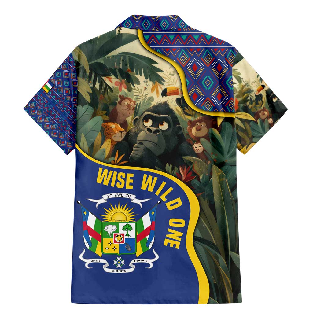 Central African Republic Family Matching Mermaid Dress and Hawaiian Shirt with Jungle Animal Design and National Emblem Pattern - Wonder Print Shop