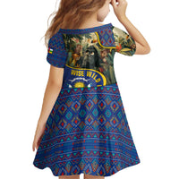 Central African Republic Family Matching Off The Shoulder Long Sleeve Dress and Hawaiian Shirt with Jungle Animal Design and National Emblem Pattern - Wonder Print Shop