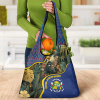 Central African Republic Grocery Bag with Jungle Animal Design and National Emblem Pattern - Wonder Print Shop