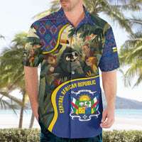 Central African Republic Hawaiian Shirt with Jungle Animal Design and National Emblem Pattern - Wonder Print Shop
