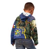 Central African Republic Kid Hoodie with Jungle Animal Design and National Emblem Pattern - Wonder Print Shop