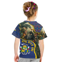 Central African Republic Kid T Shirt with Jungle Animal Design and National Emblem Pattern - Wonder Print Shop