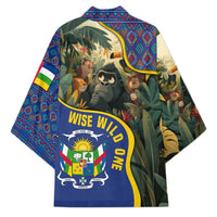 Central African Republic Kimono with Jungle Animal Design and National Emblem Pattern - Wonder Print Shop