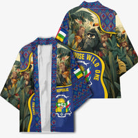 Central African Republic Kimono with Jungle Animal Design and National Emblem Pattern - Wonder Print Shop