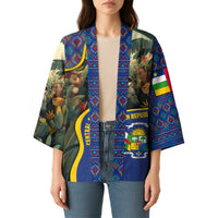 Central African Republic Kimono with Jungle Animal Design and National Emblem Pattern - Wonder Print Shop