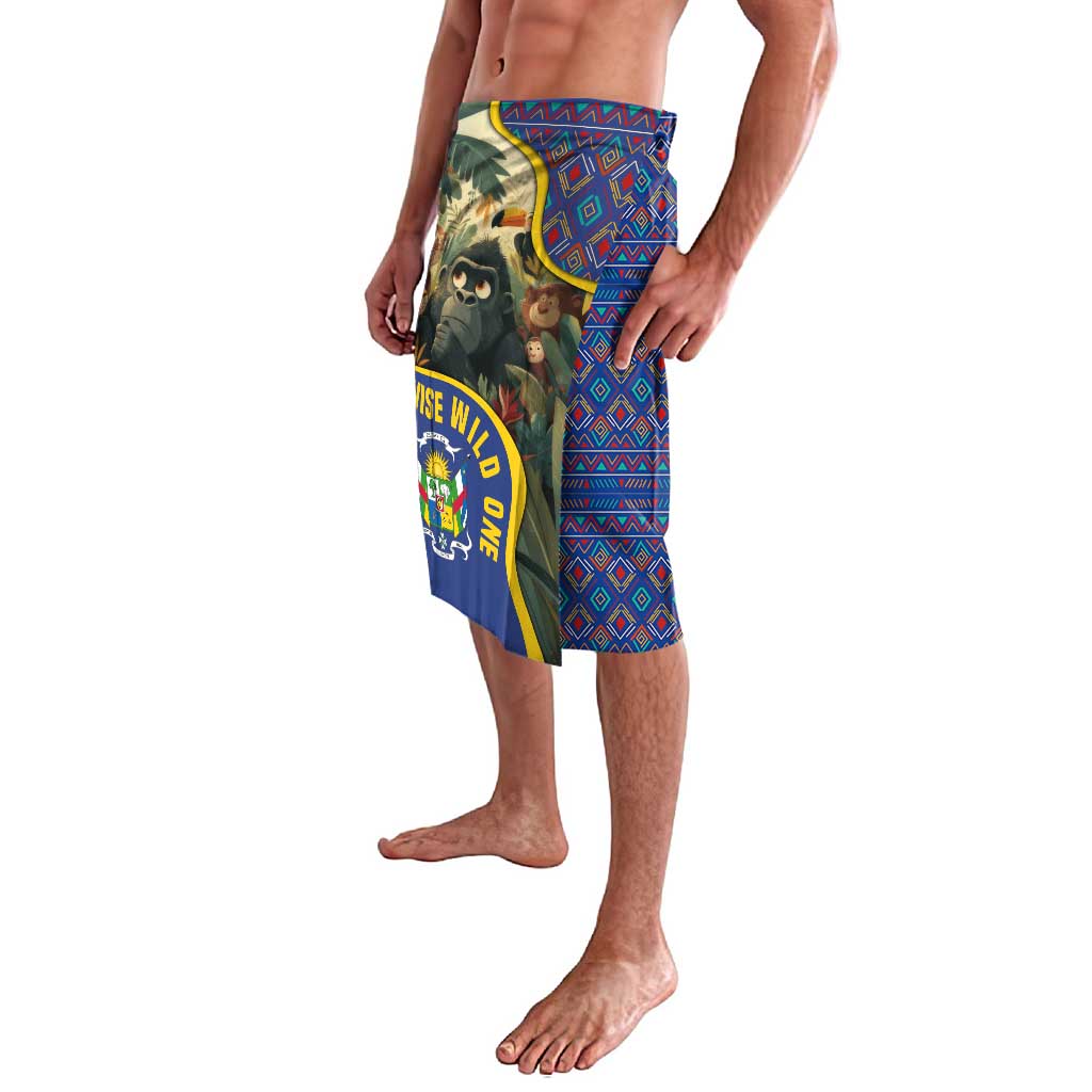 Central African Republic Lavalava with Jungle Animal Design and National Emblem Pattern - Wonder Print Shop