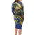 Central African Republic Long Sleeve Bodycon Dress with Jungle Animal Design and National Emblem Pattern - Wonder Print Shop