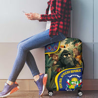 Central African Republic Luggage Cover with Jungle Animal Design and National Emblem Pattern - Wonder Print Shop