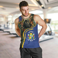 Central African Republic Men Tank Top with Jungle Animal Design and National Emblem Pattern - Wonder Print Shop
