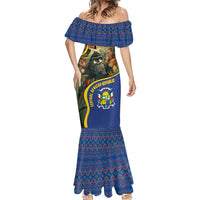 Central African Republic Mermaid Dress with Jungle Animal Design and National Emblem Pattern - Wonder Print Shop