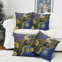 Central African Republic Pillow Cover with Jungle Animal Design and National Emblem Pattern - Wonder Print Shop