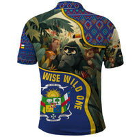 Central African Republic Polo Shirt with Jungle Animal Design and National Emblem Pattern - Wonder Print Shop