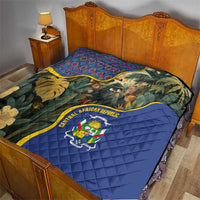 Central African Republic Quilt with Jungle Animal Design and National Emblem Pattern - Wonder Print Shop