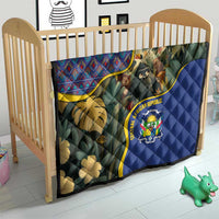 Central African Republic Quilt with Jungle Animal Design and National Emblem Pattern - Wonder Print Shop