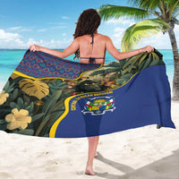 Central African Republic Sarong with Jungle Animal Design and National Emblem Pattern - Wonder Print Shop
