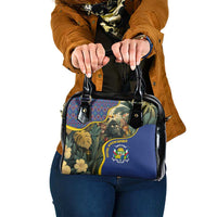 Central African Republic Shoulder Handbag with Jungle Animal Design and National Emblem Pattern - Wonder Print Shop
