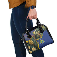 Central African Republic Shoulder Handbag with Jungle Animal Design and National Emblem Pattern - Wonder Print Shop