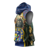 Central African Republic Sleeveless Hoodie with Jungle Animal Design and National Emblem Pattern - Wonder Print Shop