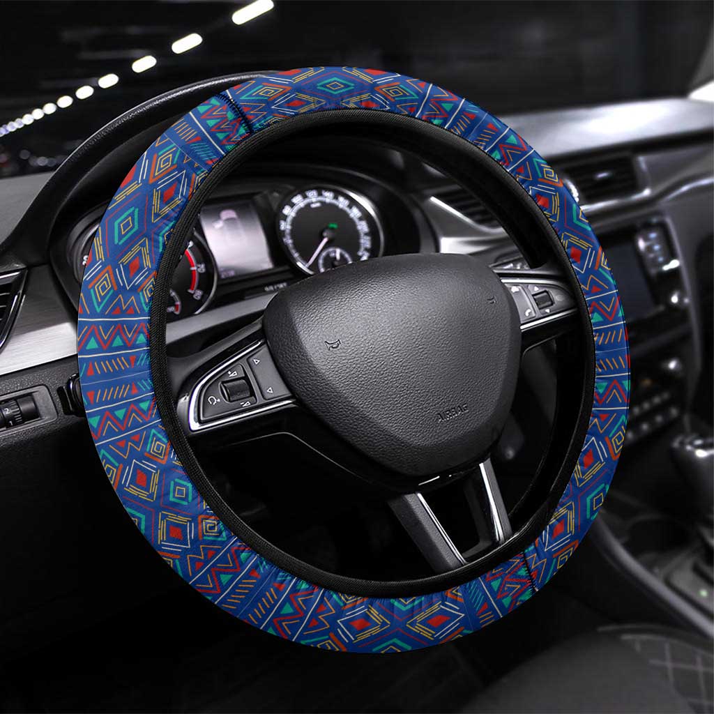 Central African Republic Steering Wheel Cover with Jungle Animal Design and National Emblem Pattern - Wonder Print Shop