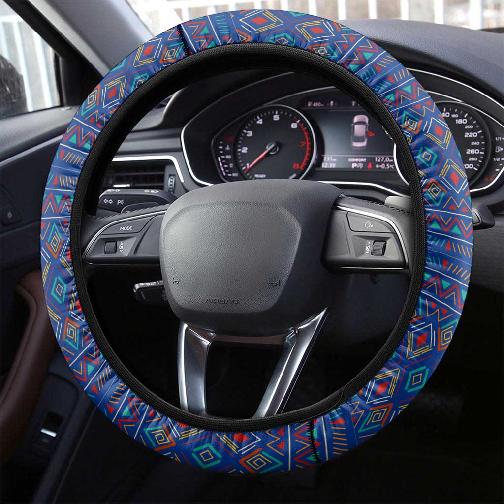 Central African Republic Steering Wheel Cover with Jungle Animal Design and National Emblem Pattern - Wonder Print Shop