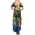 Central African Republic Summer Maxi Dress with Jungle Animal Design and National Emblem Pattern - Wonder Print Shop