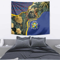 Central African Republic Tapestry with Jungle Animal Design and National Emblem Pattern - Wonder Print Shop