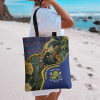 Central African Republic Tote Bag with Jungle Animal Design and National Emblem Pattern - Wonder Print Shop