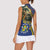 Central African Republic Women Sleeveless Polo Shirt with Jungle Animal Design and National Emblem Pattern - Wonder Print Shop