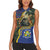 Central African Republic Women Sleeveless Polo Shirt with Jungle Animal Design and National Emblem Pattern - Wonder Print Shop