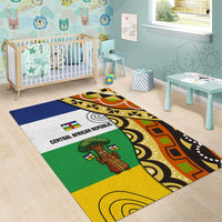Central African Republic Area Rug with Cartoon Baobab Design and Flag Pattern - Wonder Print Shop