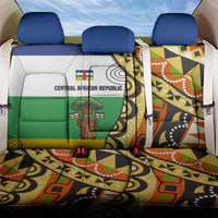 Central African Republic Back Car Seat Cover with Cartoon Baobab Design and Flag Pattern - Wonder Print Shop