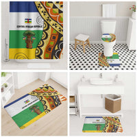 Central African Republic Bathroom Set with Cartoon Baobab Design and Flag Pattern - Wonder Print Shop