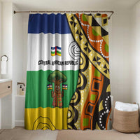 Central African Republic Bathroom Set with Cartoon Baobab Design and Flag Pattern - Wonder Print Shop
