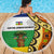 Central African Republic Beach Blanket with Cartoon Baobab Design and Flag Pattern - Wonder Print Shop